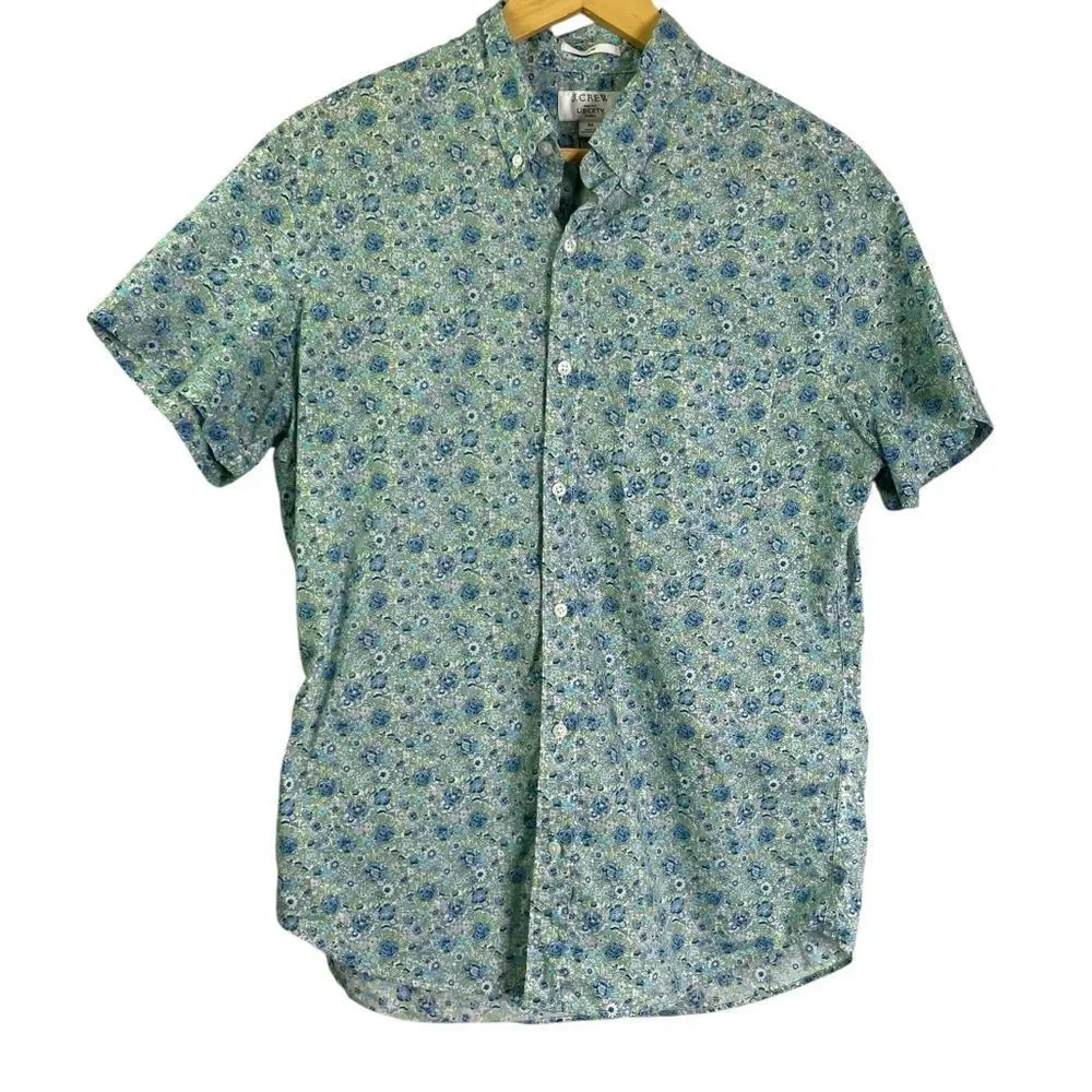 J Crew Men's Short-Sleeve Shirt in Liberty Fabrics Danjo Floral